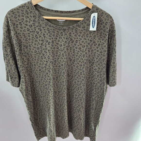 Old Navy Soft Washed Olive Cheetah Short Sleeved T-Shirt Size XXL - Picture 1 of 10